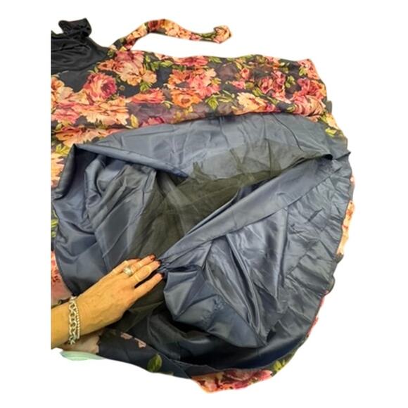 "ELIZA J." Floral Maxi Overlay Summer Dress SZ 6 Tea Garden Party Core Belted - Picture 10 of 13